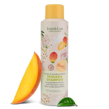 Jean & Len Trockenshampoo Frische & Geschmeidigkeit, kein fettiger Ansatz, keine weißen Rückstände, duftet fruchtig frisch nach Mango, für alle Haartypen, ohne Parabene & Silikone, vegan, 200 ml im Sale